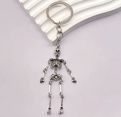 Mini Moving Metal Skeleton Body Shaped Keyring Premium Keychain Gift UK