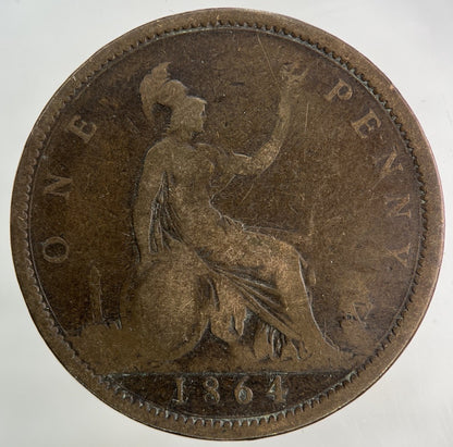 1864 Victoria One Penny Coin | Collectable Grade