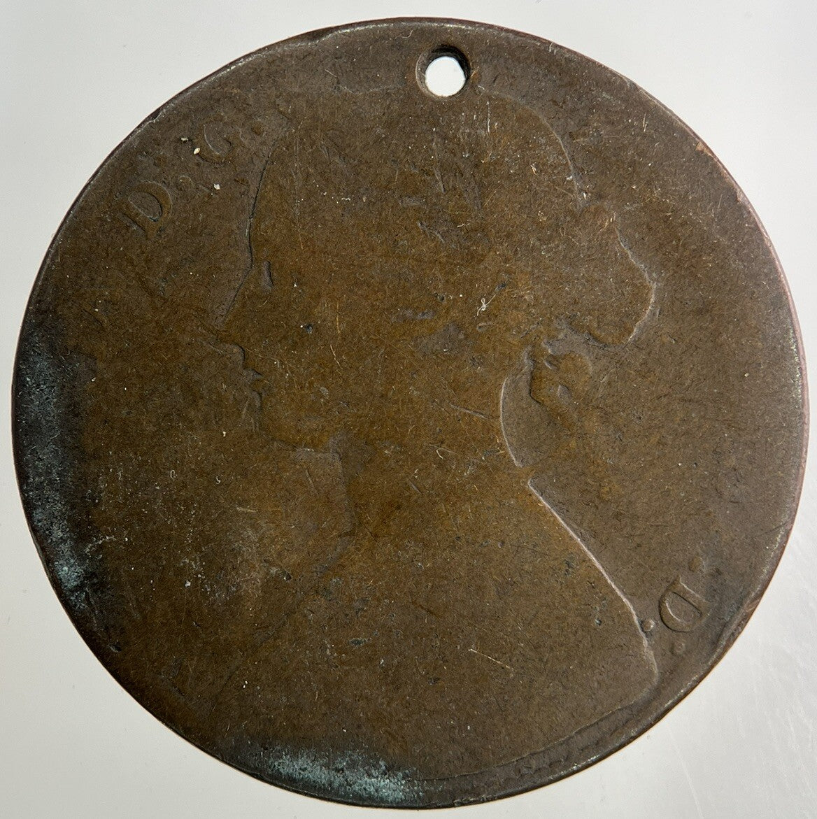 1861 Victoria One Penny Coin | Worn Grade