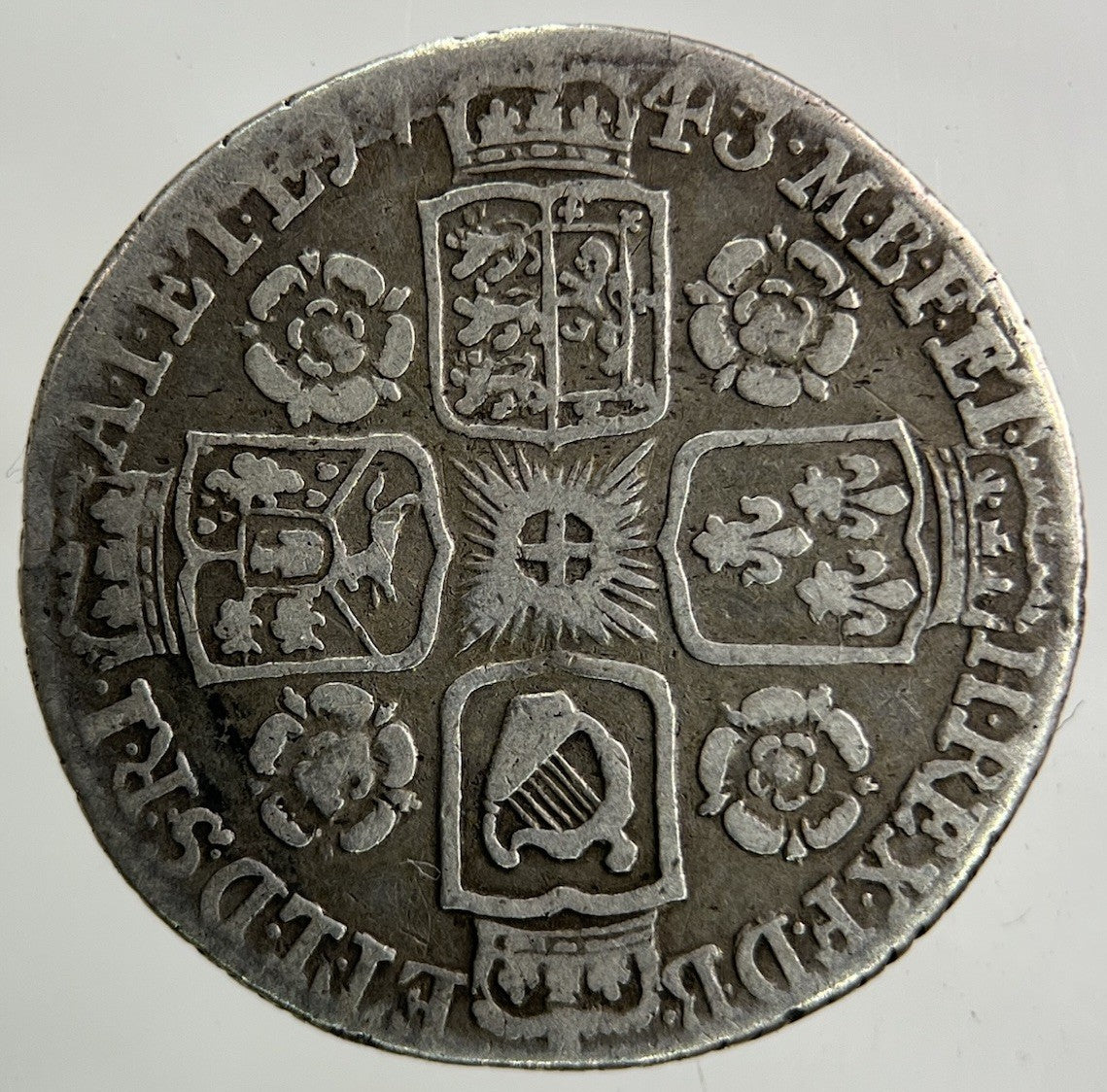 1743 George II 2nd Roses Sixpence Silver Coin | Fine Collectable Grade