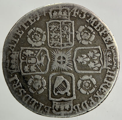 1743 George II 2nd Roses Sixpence Silver Coin | Fine Collectable Grade