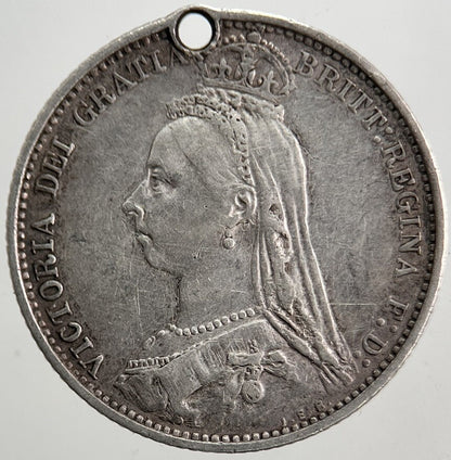 1887 Victoria Sixpence Silver Coin | Very High Grade | a5352