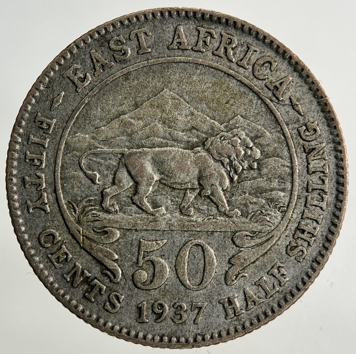 1937 East Africa 50 Cents Silver Coin | Fine Collectable Grade