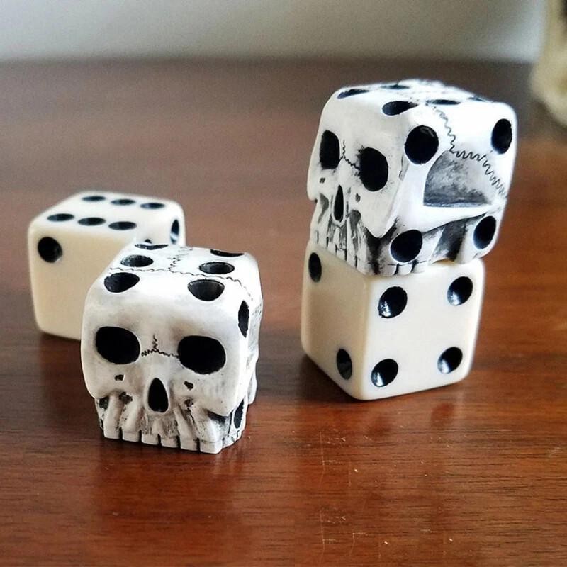 x2 Skull Dice 6 Sided Dices for Dungeons and Dragons RPG Role Playing Board Game