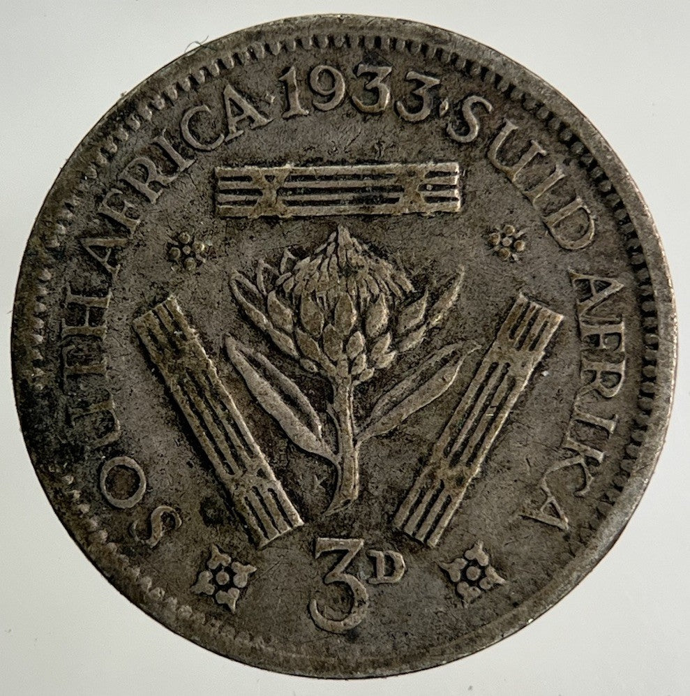 1933 South Africa Threepence Silver Coin | Fine Collectable Grade