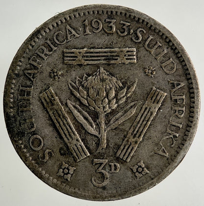 1933 South Africa Threepence Silver Coin | Fine Collectable Grade