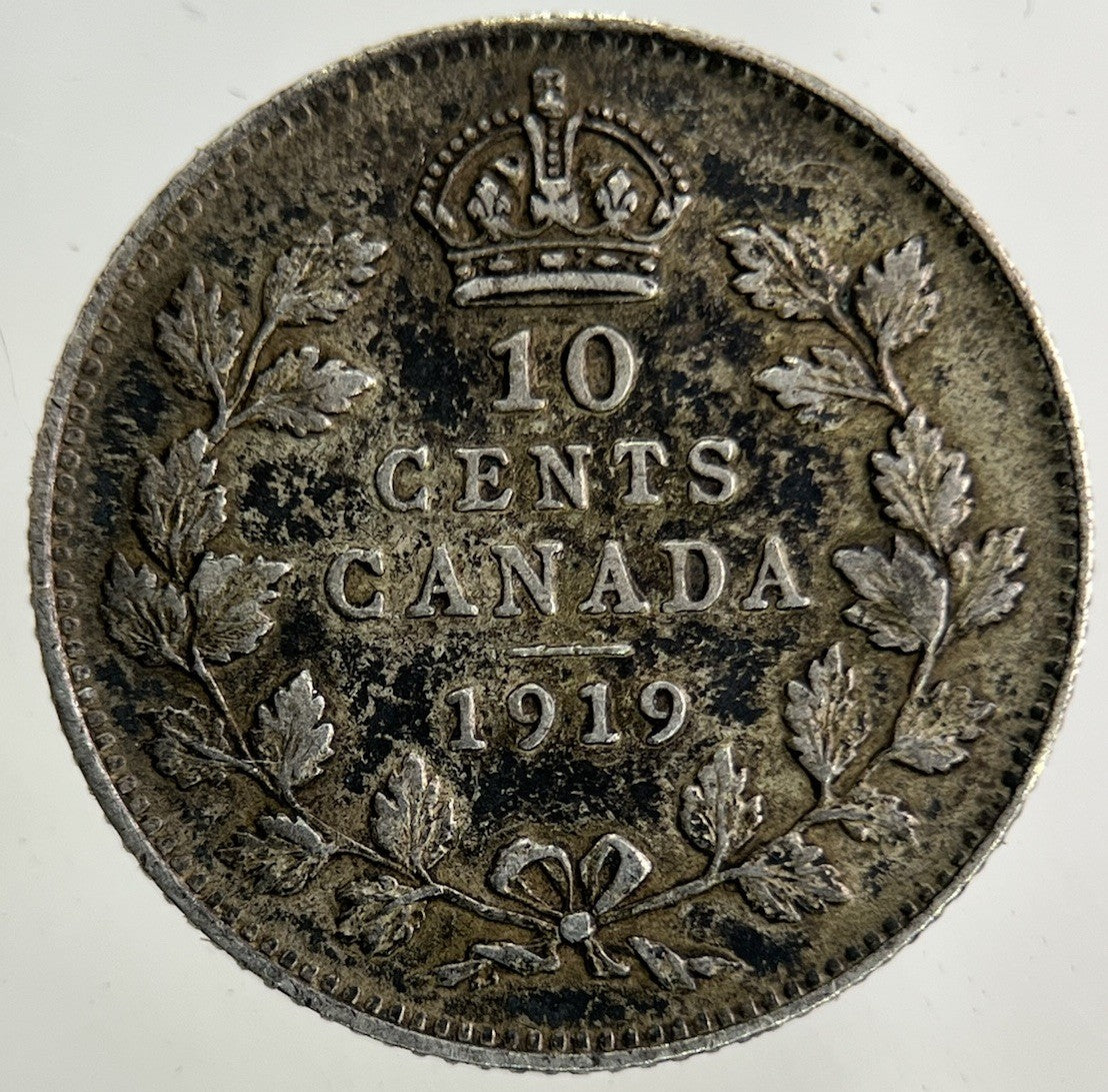 1919 Canada 10 Cents Silver Coin | Very High Grade