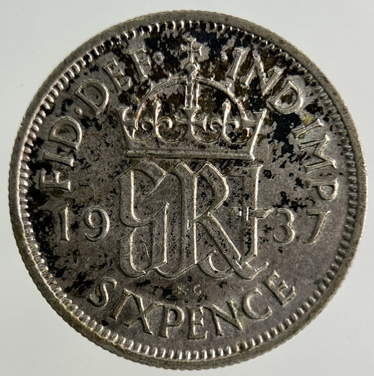 1937 George VI Sixpence Silver Coin | Fine Collectable Grade