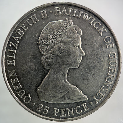 1981 Guernsey 25 Pence Crown Coin | Fine Collectable Grade