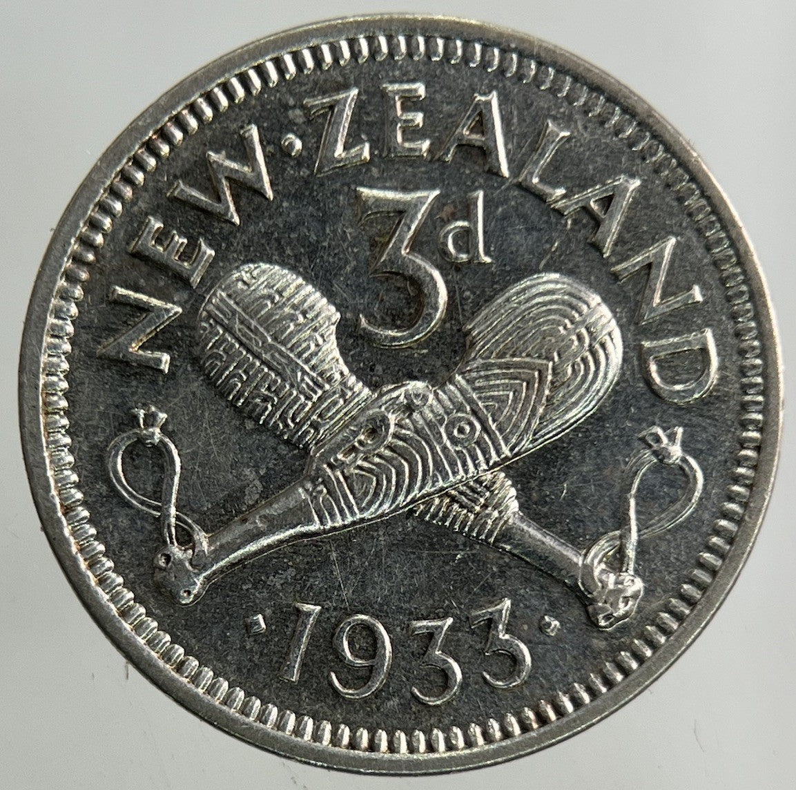 1933 New Zealand Threepence Silver Coin | Very High Grade