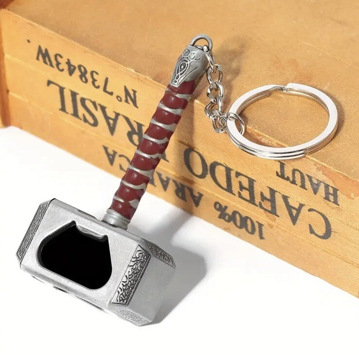 Metal Thor Hammer Shaped Bottle Opener Keyring Premium Keychain Gift UK