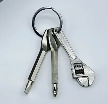 Mini Metal Toolkit Screwdrivers & Spanner Keyring Premium Keychain Gift UK