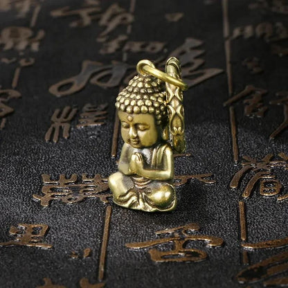Mini Metal Buddha Buddhism Shaped Keyring Premium Keychain Gift UK