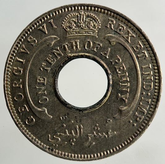 1944 West Africa 1/10 One Tenth Of A Penny Coin | Very Fine Grade