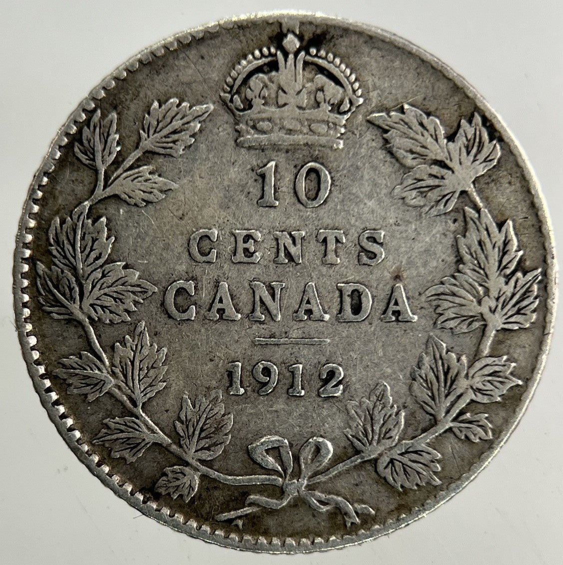 1912 Canada 10 Cents Silver Coin | Fine Collectable Grade