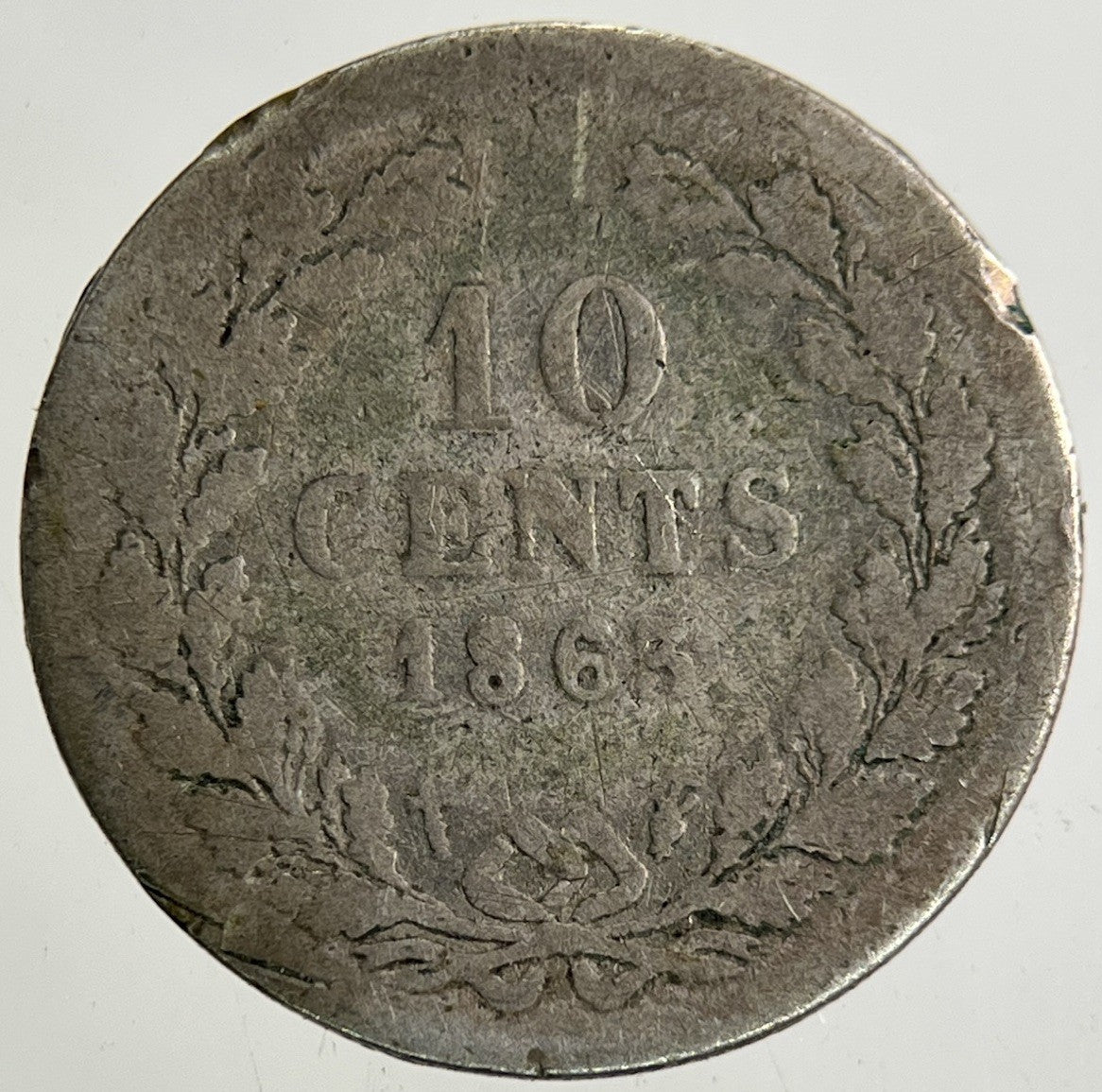 1863 Netherlands 10 Cents Silver Coin | Collectable Grade
