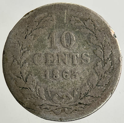 1863 Netherlands 10 Cents Silver Coin | Collectable Grade
