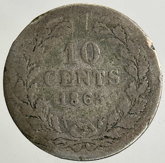 1863 Netherlands 10 Cents Silver Coin | Collectable Grade