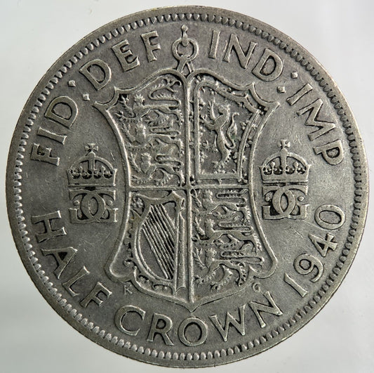 1940 George VI Half - Crown Silver Coin | Fine Collectable Grade
