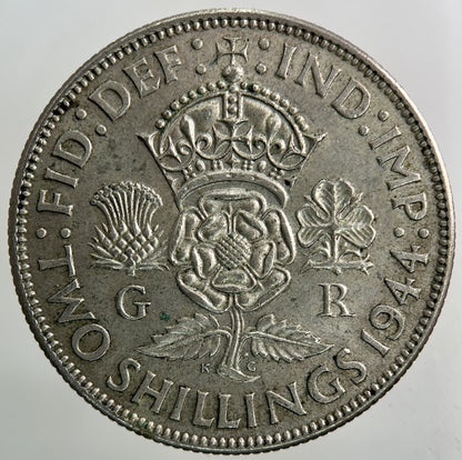 1944 George VI Florin Silver Coin | Very High Grade