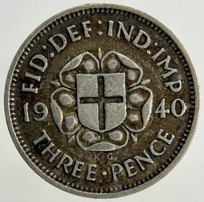 1940 George VI Threepence Silver Coin | Fine Collectable Grade