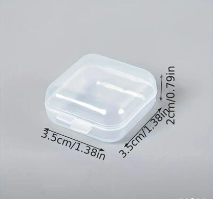 12 x Mini Clear Plastic Small Craft Box Jewellery Ring Storage Case Container