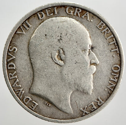 1910 Edward VII Shilling British Silver Coin | Collectable Grade | a2279