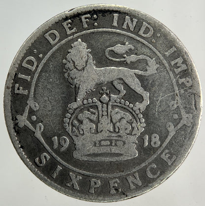 1918 George V Sixpence Silver Coin | Collectable Grade