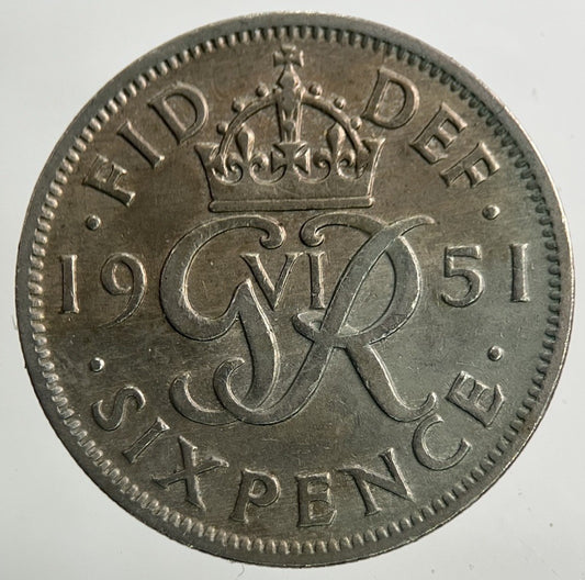 1951 George VI Sixpence Coin | Fine Collectable Grade