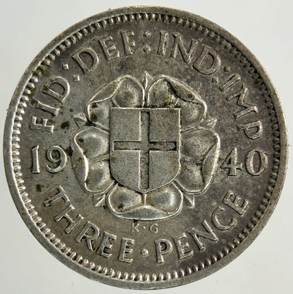 1940 George VI Threepence Silver Coin | Fine Collectable Grade