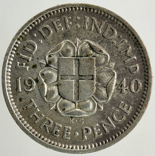 1940 George VI Threepence Silver Coin | Fine Collectable Grade