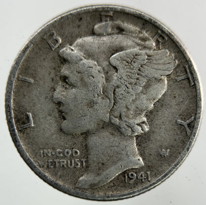 1941 US USA Mercury Dime Silver Coin | Collectable Grade