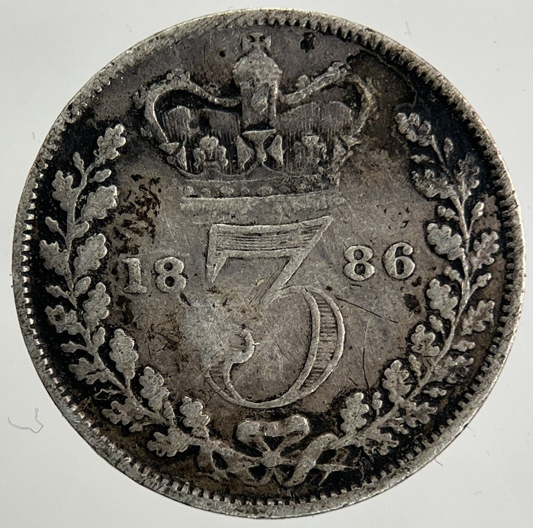 1886 Victoria Threepence Silver Coin | Fine Collectable Grade