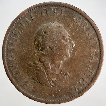 1799 George III Half - Penny | British Coin | Collectable Grade | a1839