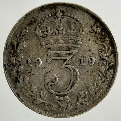 1919 George V Threepence Silver Coin | Fine Collectable Grade