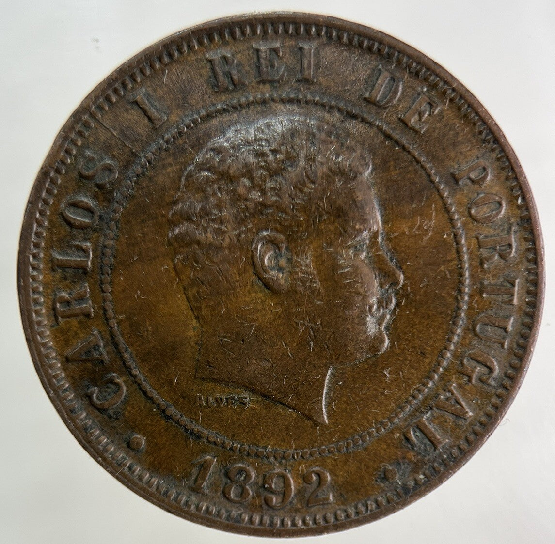 1892 Portugal 20 XX Reis Coin | Very High Grade