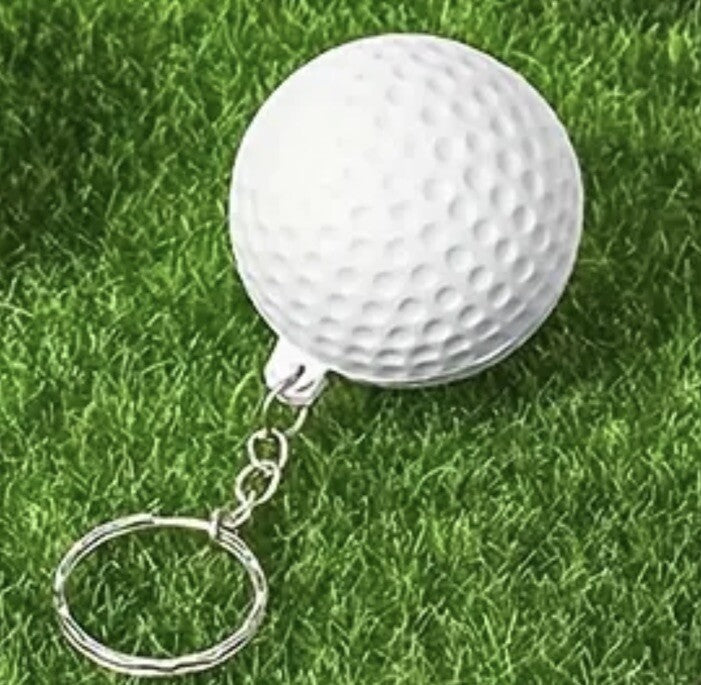 Mini White Golf Ball Shaped Keyring Premium Keychain Gift UK