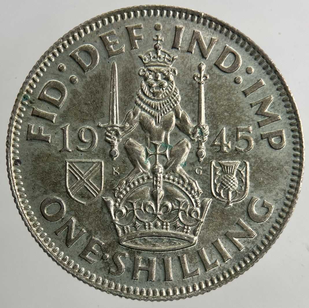 1945 George VI Shilling Silver Coin | Very High Grade