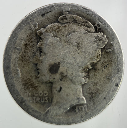 1917 - D US USA Mercury Dime Silver Coin | Collectable Grade