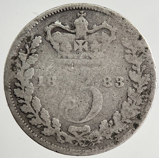 1883 Victoria Threepence Silver Coin | Collectable Grade | a8474
