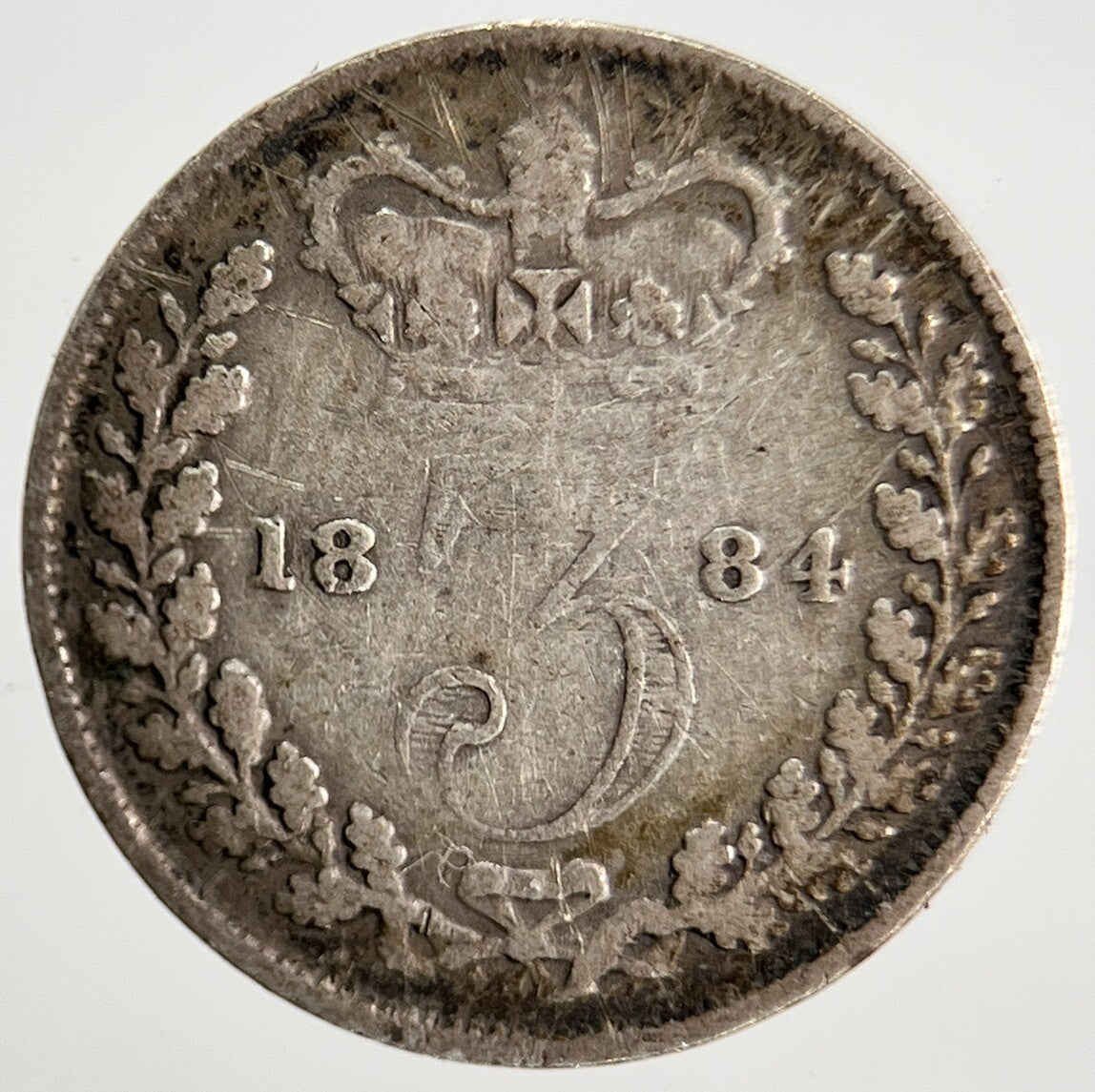 1884 Victoria Threepence | British Silver Coin | Collectable Grade | a1336
