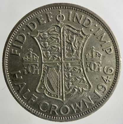 1946 George VI Half - Crown Silver Coin | Fine Collectable Grade