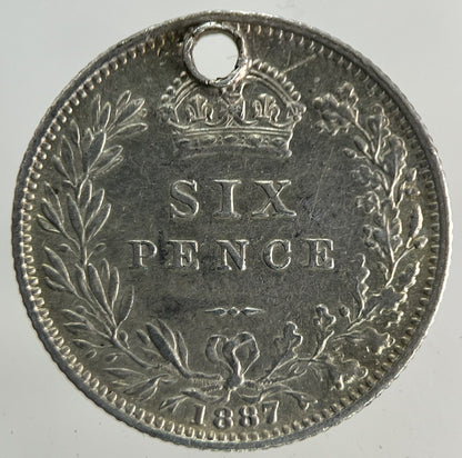1887 Victoria Sixpence Silver Coin | Very High Grade
