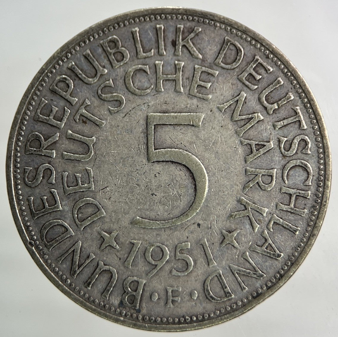 1951 Germany 5 Mark Silver Coin | Fine Collectable Grade