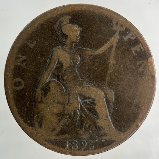 1896 Victoria One Penny Coin | Fair Grade