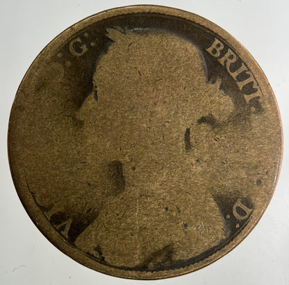 British Victoria One Penny Coin | Worn Grade