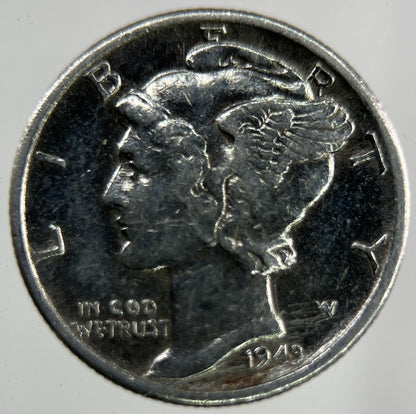 1943 US USA Mercury Dime Silver Coin | Fine Collectable Grade