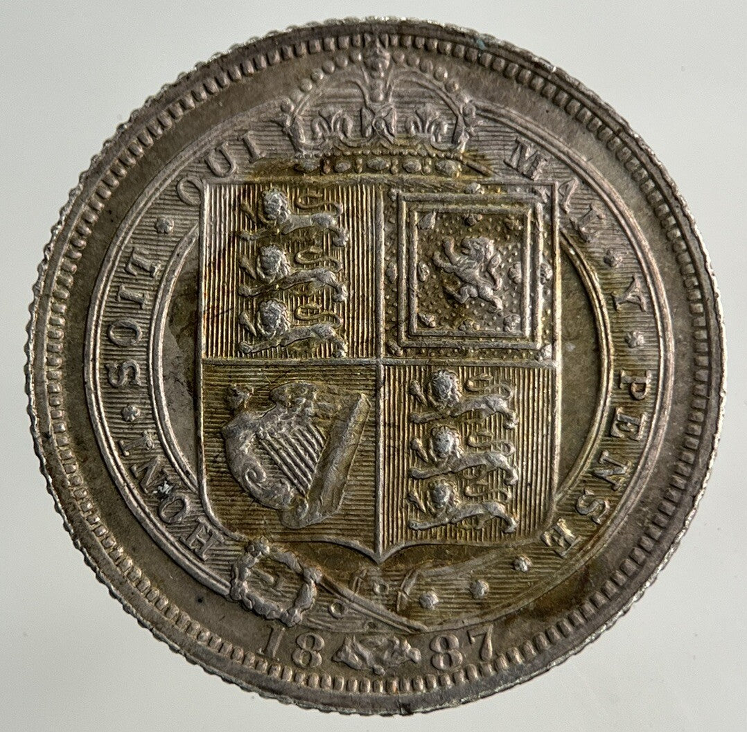 1887 Victoria Sixpence Silver Coin | Very Fine Grade
