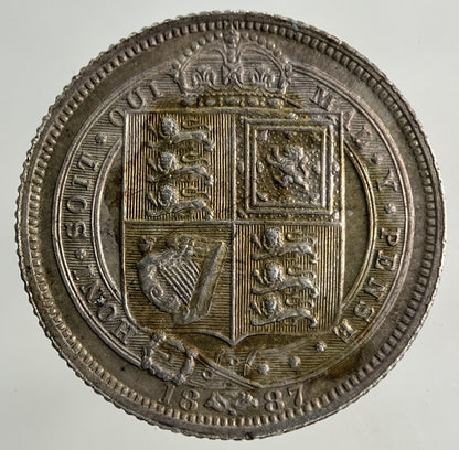 1887 Victoria Sixpence Silver Coin | Very Fine Grade