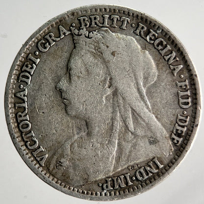 1895 Veiled Head Victoria Threepence Silver Coin | Collectable Grade | a4015